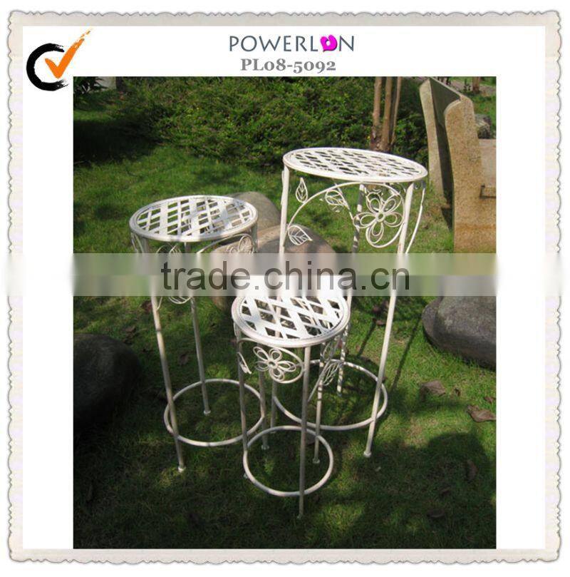Classic Vintage Wrought Irons Antirust Outdoor Decorative Antique Tall Square Planter Stand (3pcs/Set)