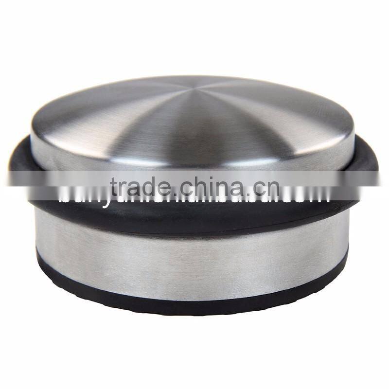 Rubber Door Stopper Door Wedge with Brushed Stainless Steel Handle