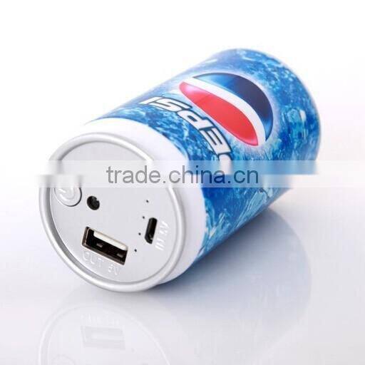 High quality Mobile power bank 2600mah cola Can shape portable power pack
