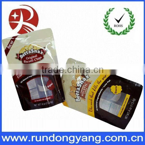 Red Bottom Gusset Stand Up Pouches Resealable For Dried Fruit