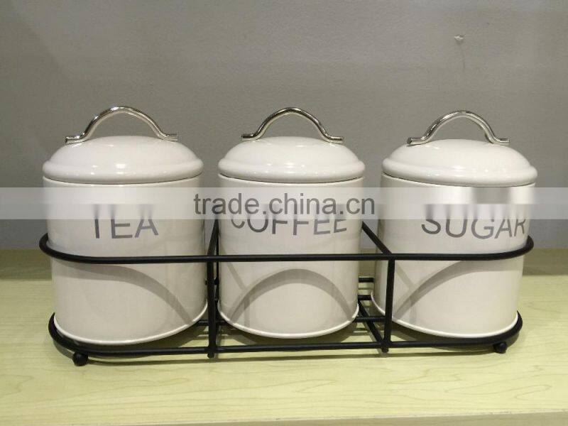SET 0181 retro classic round sugar tea coffee canister