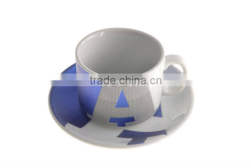High Quality Porcelain Metallic Colors Teacup And Saucers Set