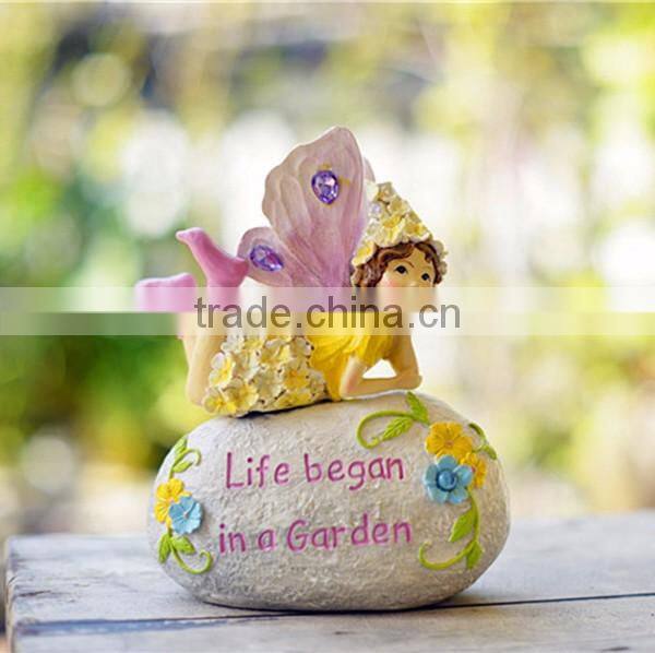 Small garden stone outdoor fairy statues pink fairy figurines for sale