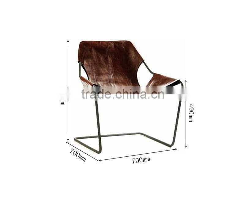 Modern appearance leather chair and metal chrome frames
