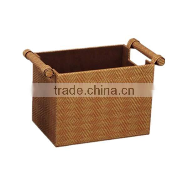 Vintage Style household decorative PU leather storage box with handle, China manufacturer wholesale directly