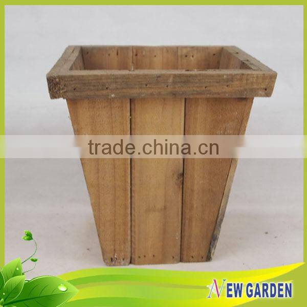 Factory direct offered special design high grade wooden rectangular flower pot