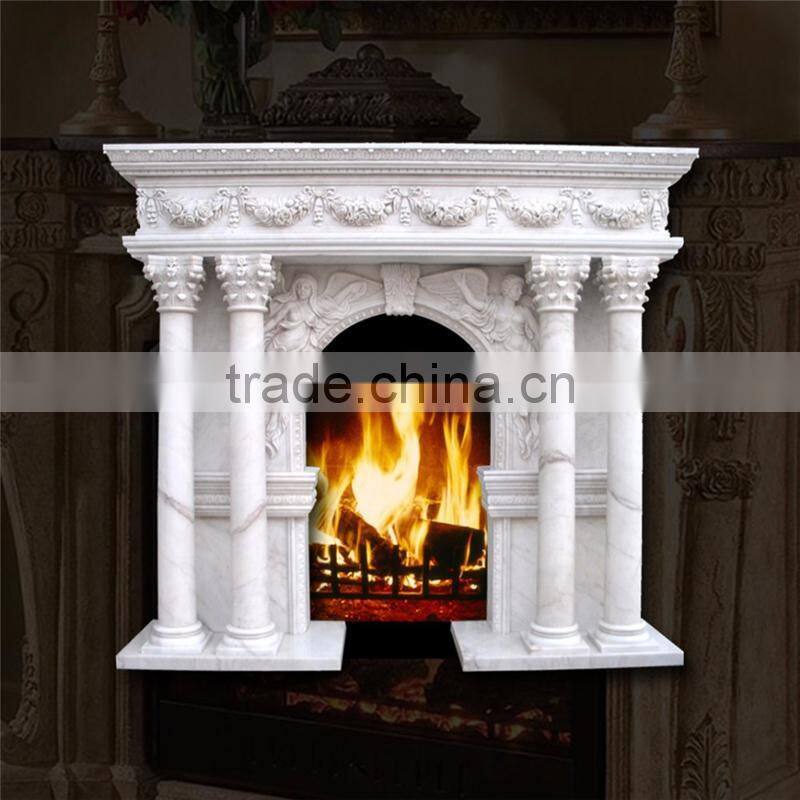 European style stone carved statuary glamorous outdoor marble fireplaces