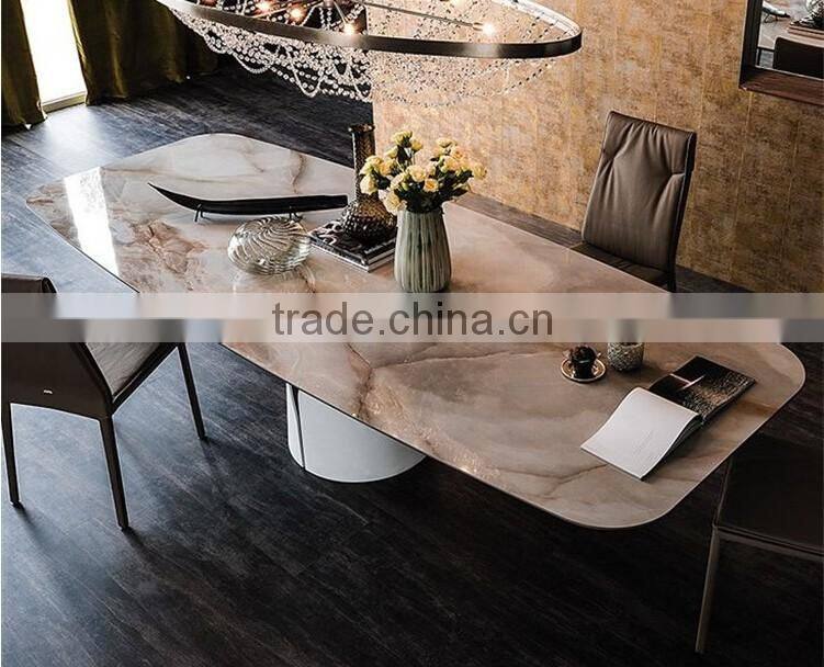 Momoda luxury Italy modern furniture 1PC custom made 8-12 chairs marble top dining table Dubai middle east dining room furniture