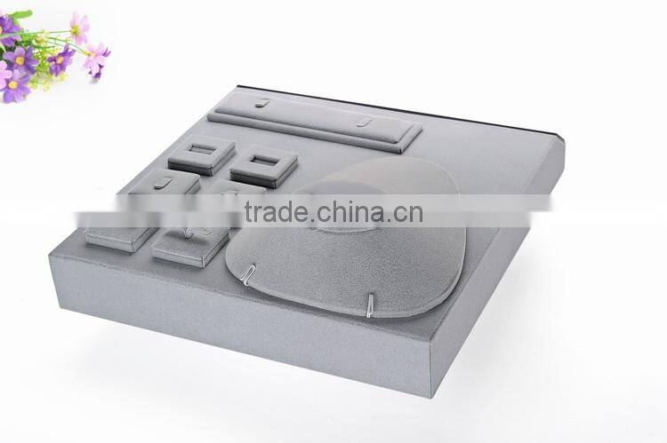 Velvet cover MDF necklace ring display tray for jewelry