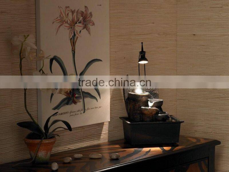 Faux Stone Table Fountain with Crystal Accent