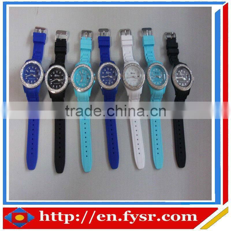 2013 wholesale sports fashion colorful unisex geneva watch,silicone watch,silicone geneva watch,silicone watch