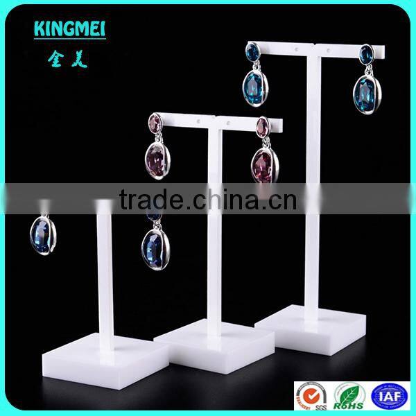 Acrylic Jewelry Display,white T-shape Acrylic Earrings Display Stand