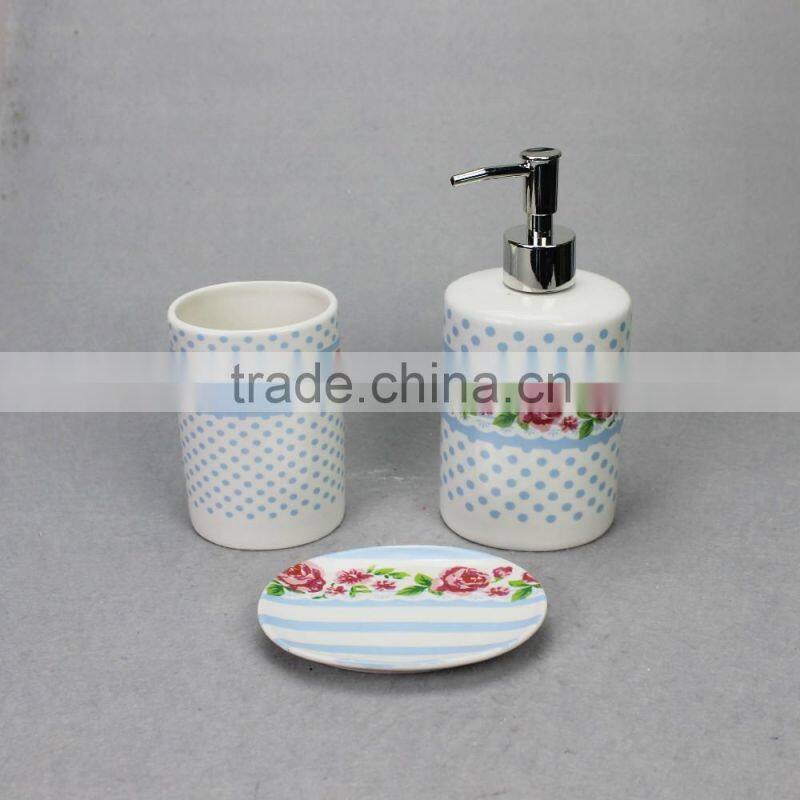 Nature Home Decor Atlantic 3 Piece Teakwood texture Bathroom Accessory Set