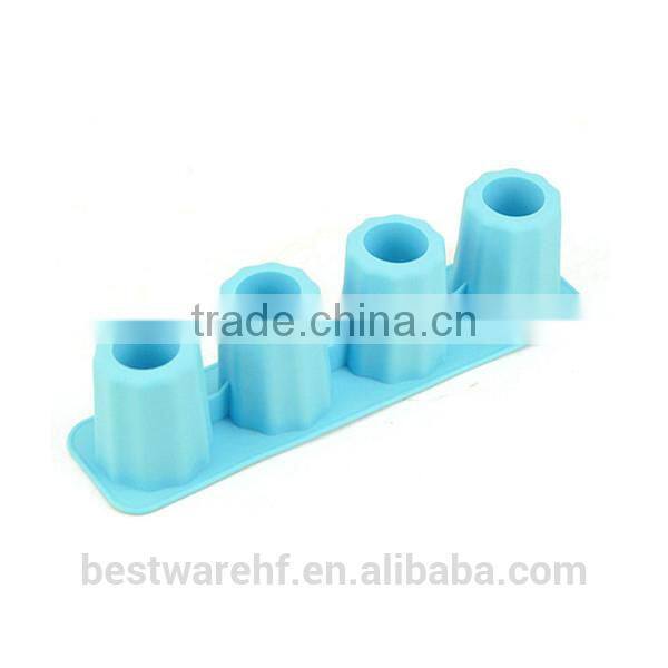 Silicone Cup Design Freeze Ice Cube Tray Jelly Chocolate Mold Mould 4 shots