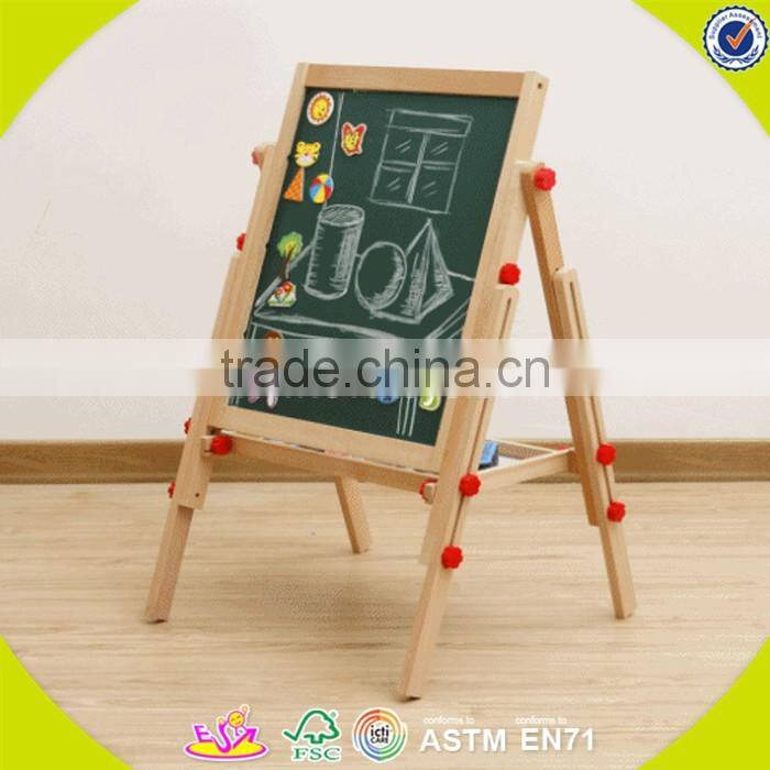 Wholesale multifunction magnetic wooden easel blackboard top quality wooden blackboard wooden double sides blackboard W12B060