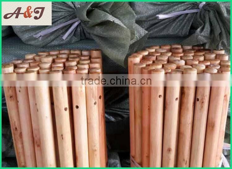 painted wooden handles with hole on top end