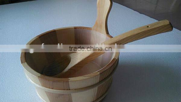 Durable wooden Sauna Scoop & Bucket made in factory