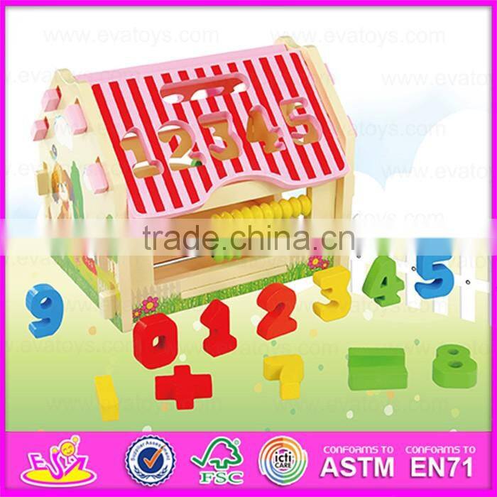 2016 Wholesale toddlers funny wooden toy shape sorter W12D016