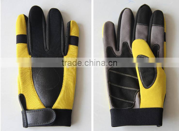 Leather Heavy Machine Operation Work Glove Slip resistant Prevent wear gloves
