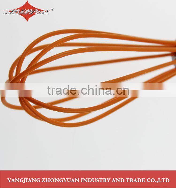 8.5-inch silicone coated wires egg whisk with stainless steel handle