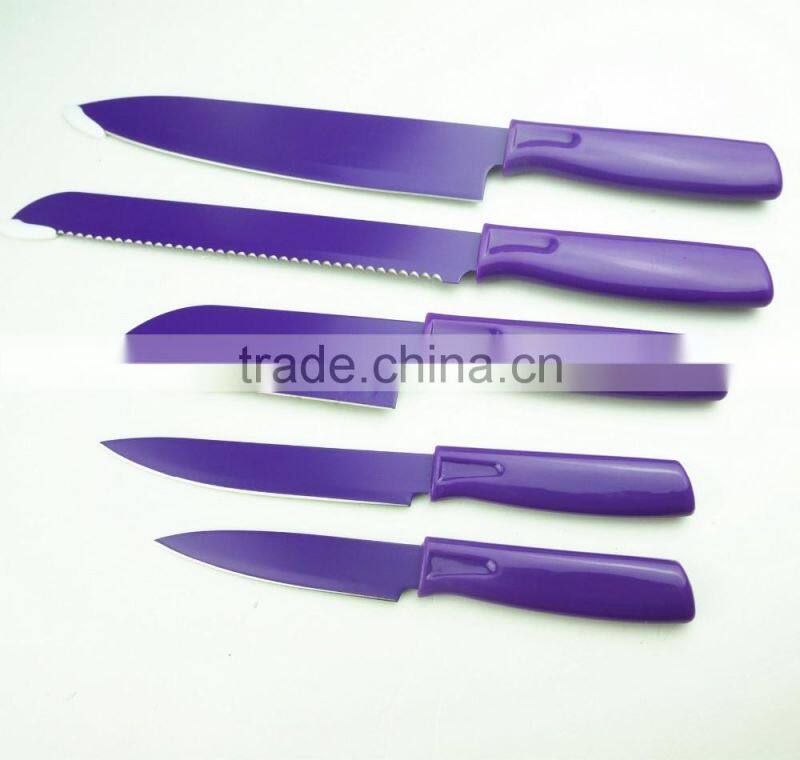 52008 5pcs non-stick knife with abs handle