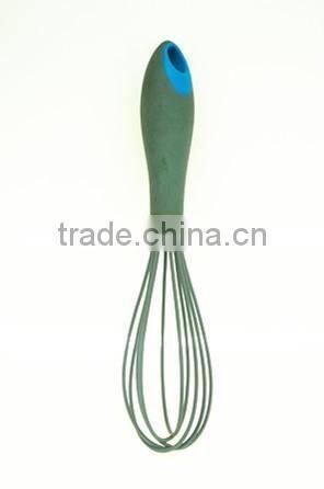 13018 silicone kitchenware egg whisk with rubber handle