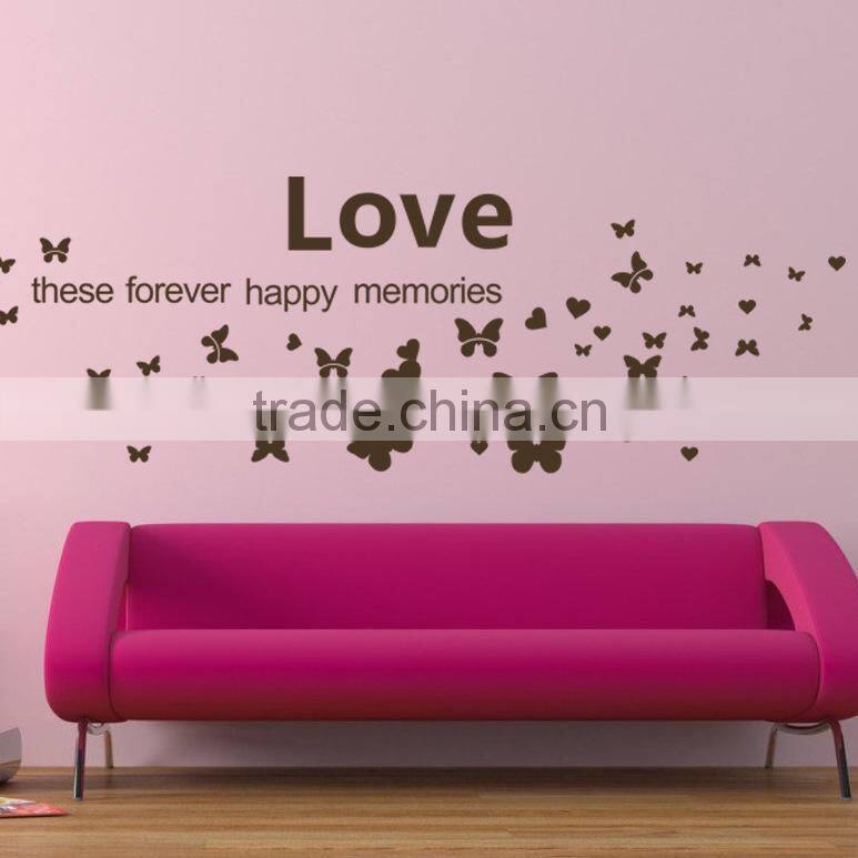 Fashion decorative circle DIY wall sticker , Butterfly Echoes sitting room wall stickers TV setting post
