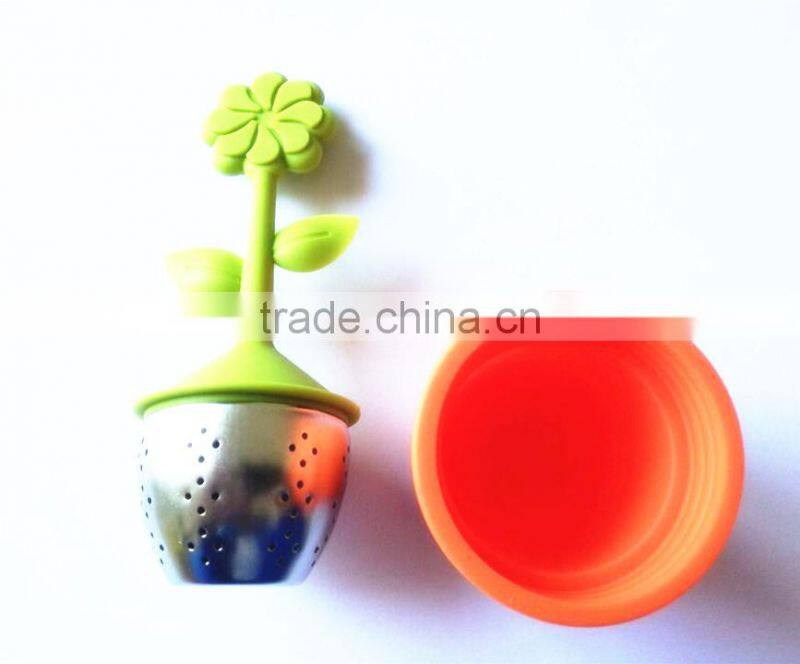 New Arrival Flower Shape Silicone Tea Drainer, Silicone Tea Filter