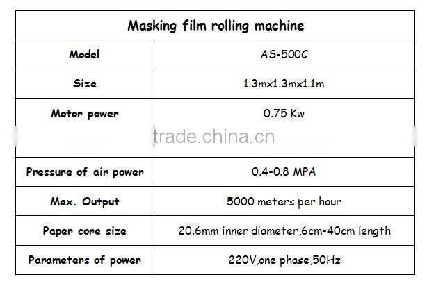 Masking film rolling machine PE sheet combine tape