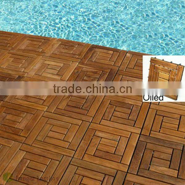 Free DIY Decking Tile Dark Carbonized Color made from Strand Woven Bamboo -KE-OS0824