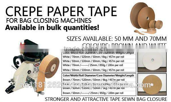 Brown Crepe Paper Tape for Bag Closing