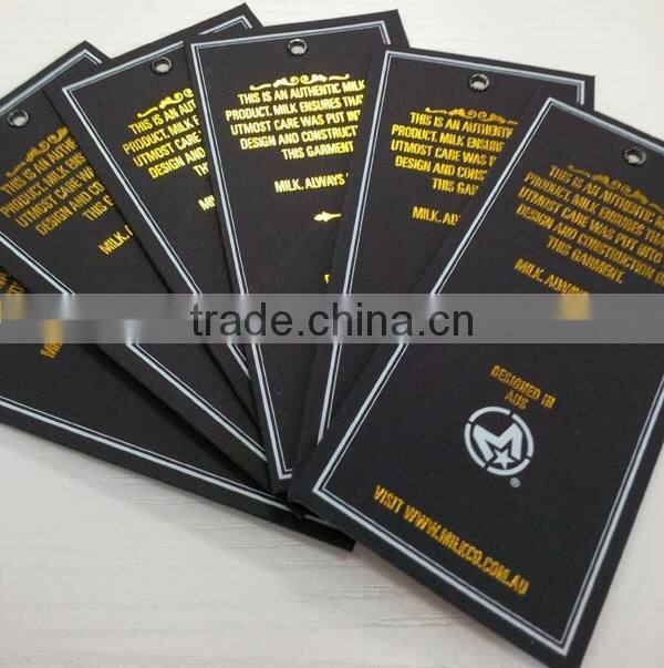 2017 high quality custom size jeans paper hang tags