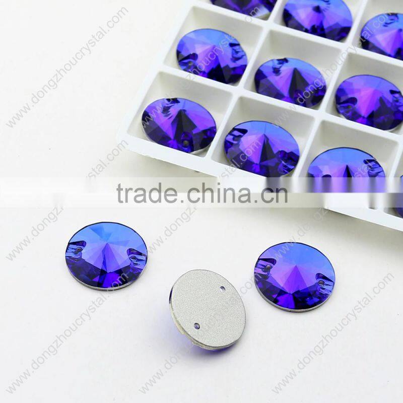 HOT SELL! k5 high quality crystals! Flat back with 2 holes round sewing on rhinestones