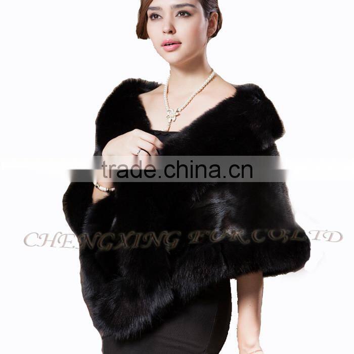 CX-B-M-05G Ladies' Genuine Mink Vintage Elegant Ladies Fur Cape Shawl For Party