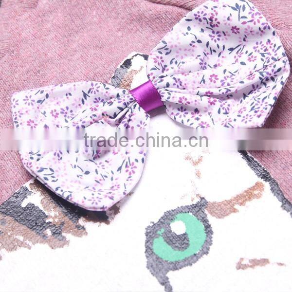 girls fashion bowknot embroidery shirts pullover hoodies
