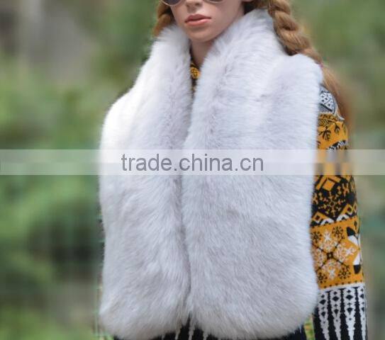 trendy design warm winter women blue fox fur shawls