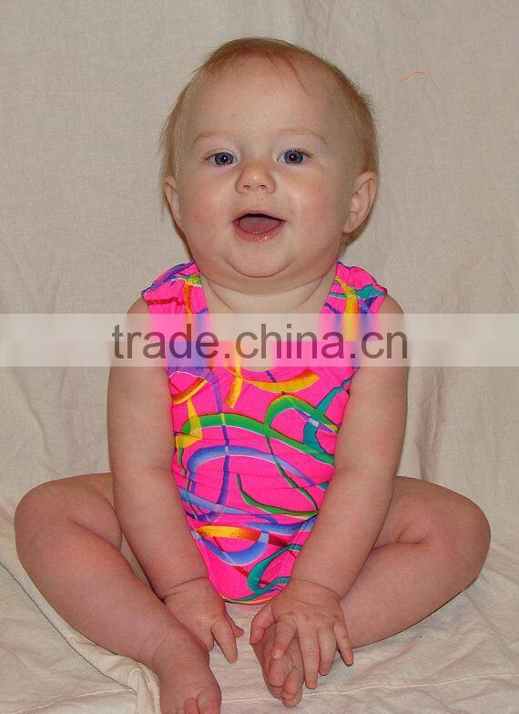 Hot Pink confetti girls leotard gymnastics