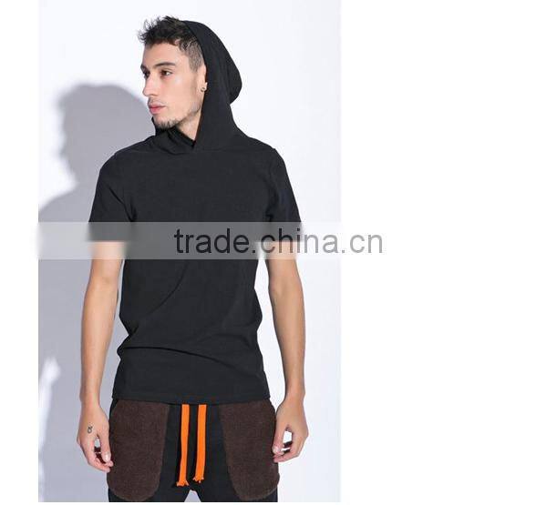 high quality custom cotton/polyester short sleeve pullover hoodie