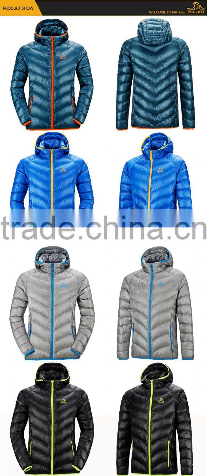 Ultra Light Outdoor 850 Men Goose Down Feather Jacket With Hood