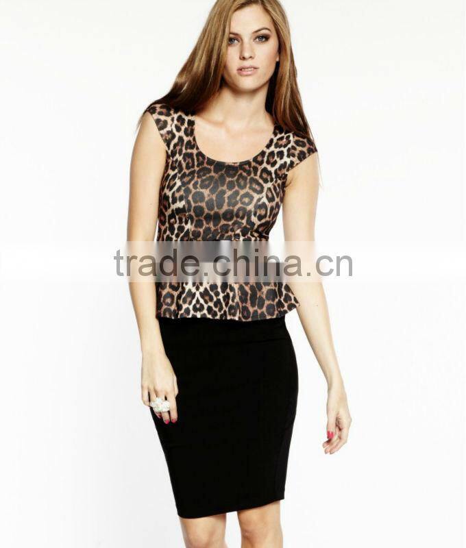 Temperament high-end big elegant leopard grain falbala frock