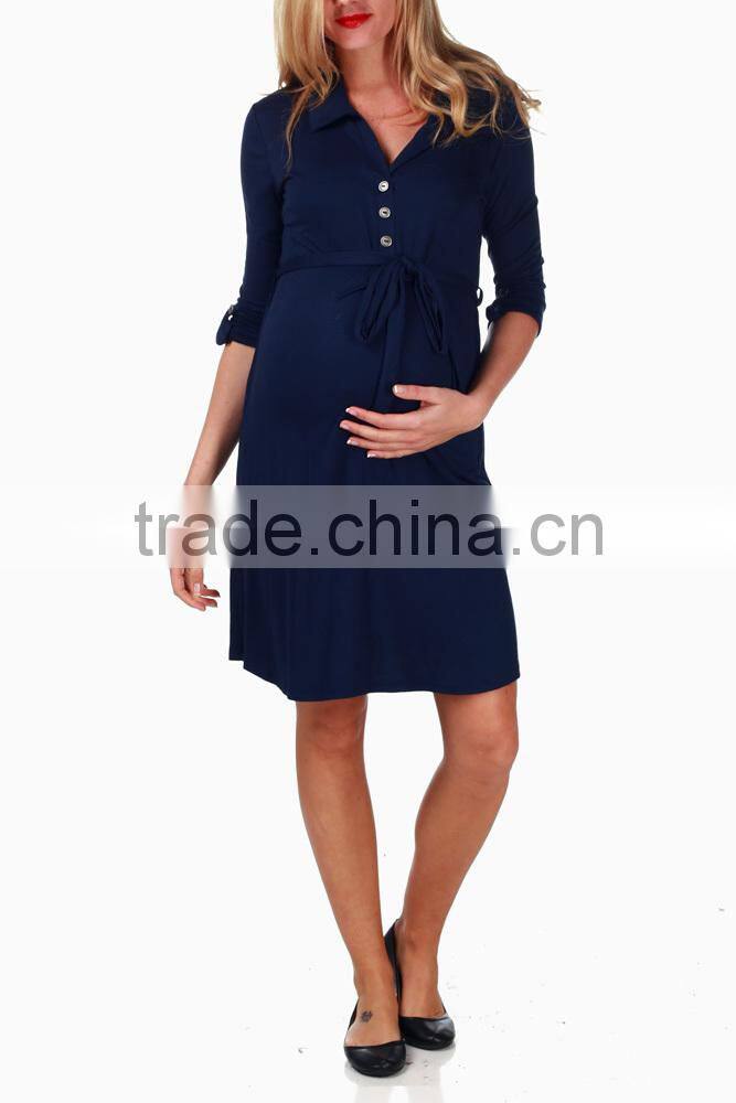 BLACK SASH TIE MATERNITY/NURSING DRESS
