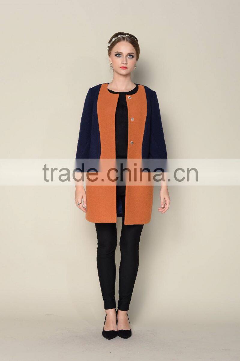 popular o neck fashionable multicolored womens clothing fall 2015 winter fur coat