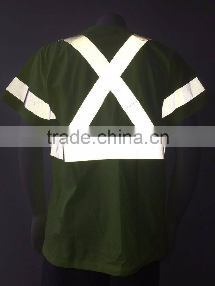 High visibility Lime short sleeve CSA Z96 reflective T-shirt