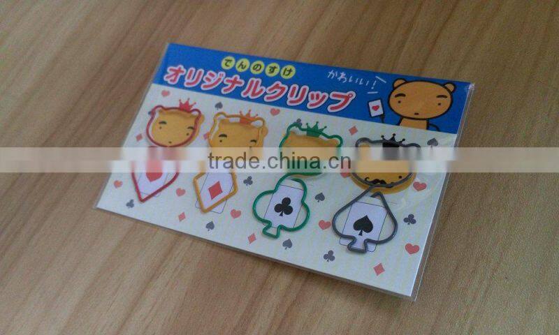 Funny Poker Shaped Paper Clip New Design /Flat Metal Paper Clip
