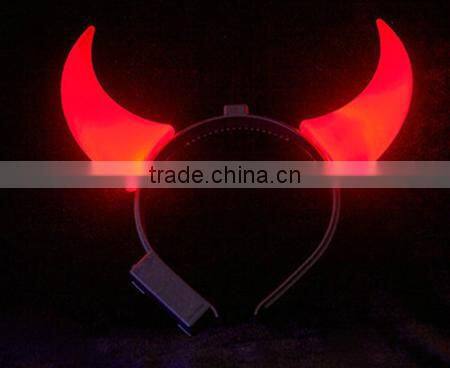 High Quality Plastic Led Ox Horn Halloween Party Headband