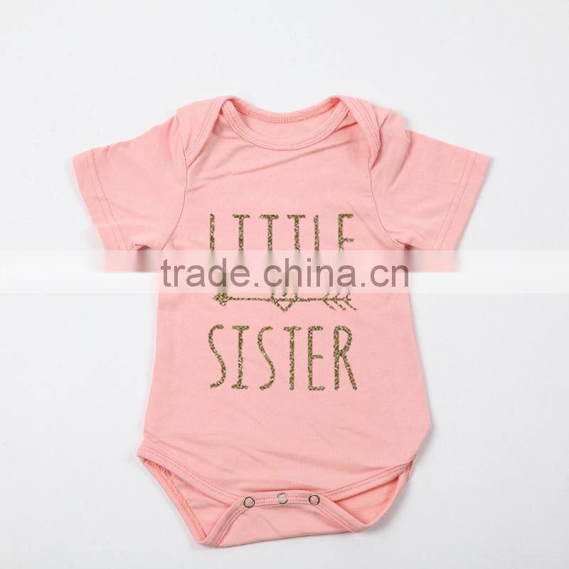 Summer 13 Colors Solid Color Gold Stamp Letters Designs Toddler Rompers For 0-24 Months In Stock