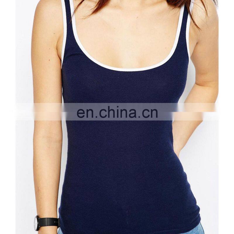 2017 Casual 100 Cotton White Color Tank Top Manufacturer