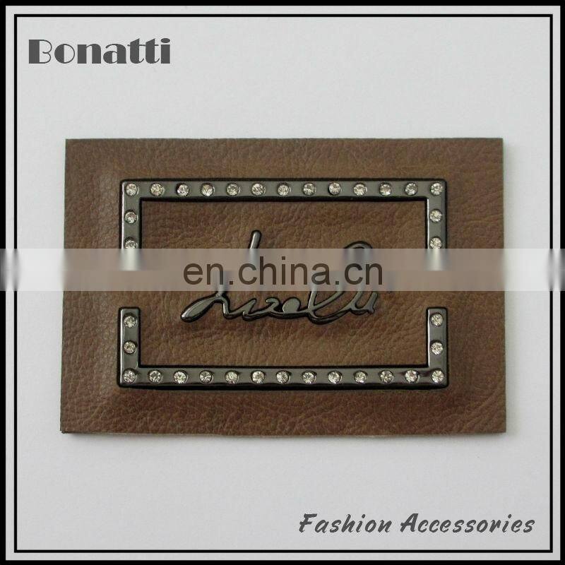 latest design pu leather labels or patches with high quality