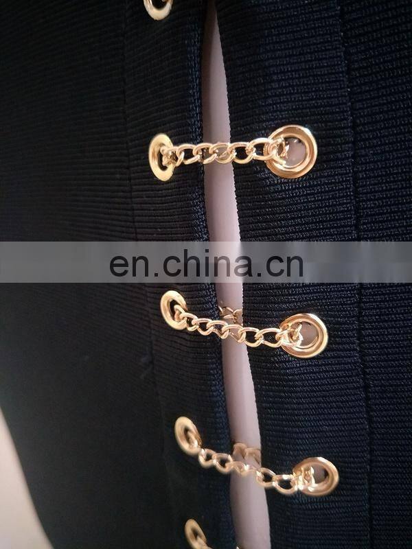 Women Halter Sleeveless Deep V Neck High Split Black Sexy Bodycon Club Party Dresses