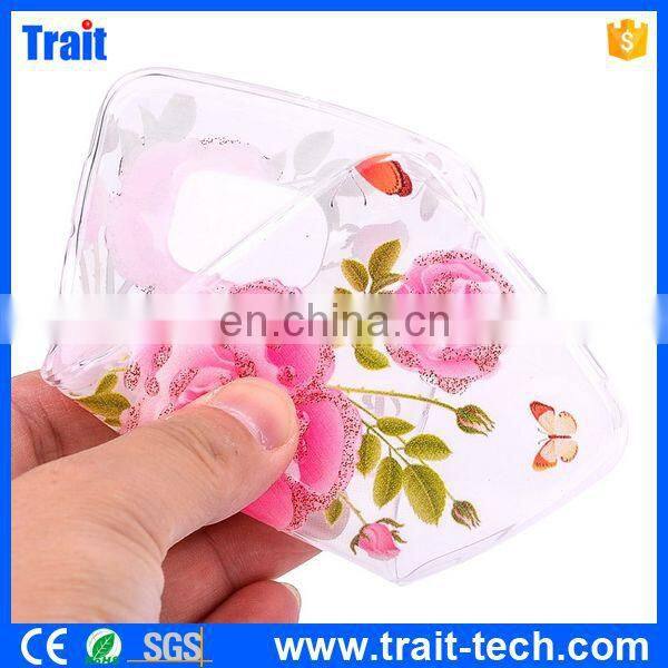 Paypal Accept Crafts Flower Pattern Soft PU Case for Samsung Galaxy S6 Edge G9250